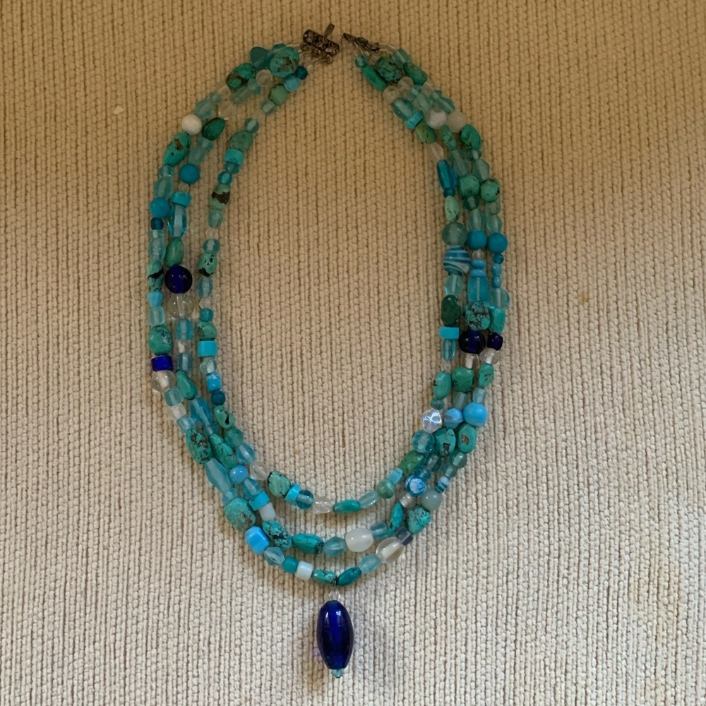 Handmade Necklace with Real Turquoise Mixed In